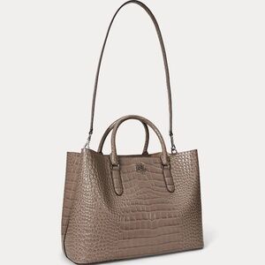 Ralph Lauren Embossed Leather Large Marcy Satchel